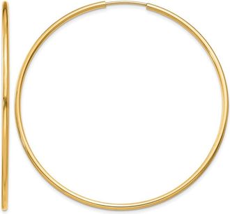 Diamond2Deal 10k Yellow Gold 1.5mm Round Endless Hoop Earrings
