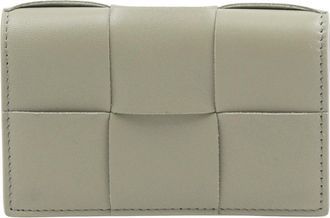 Bottega Veneta Cassette Visitekaarthouder - Dames - Portefeuilles - Groen - ONE Size - Leer - Accessoires