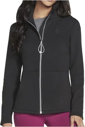 Skechers Go Snuggle Jacket Womens Black Full Zip Hooded Long Sleeve FTS349