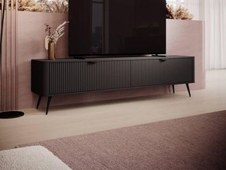 Vente-Unique TV Unit In MDF With 2 Doors - Black - ELONARIA By Pascal MORABITO