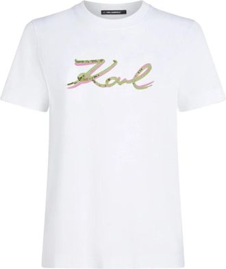 Karl Lagerfeld T-shirts - Dames - T-shirts - Wit - L - Katoen - Tops