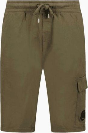 C.P. Company Mens Light Fleece Lens Pocket Khaki Green Cargo Shorts - Size: 33/32/32