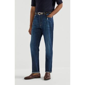 Brunello Cucinelli Iconic fit five-pocket trousers in Dark Denim at Nordstrom, Size 50 It