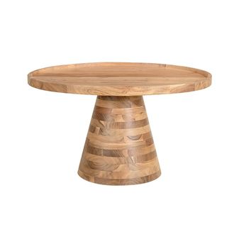 Miliboo Mesa De Centro Redonda De Madera Maciza 80 Cm De Di&aacute;metro Matera