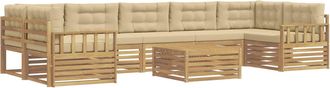 vidaXL Conjunto De Sof&aacute;s De Exterior 8 Uds. Y Beige Vidaxl