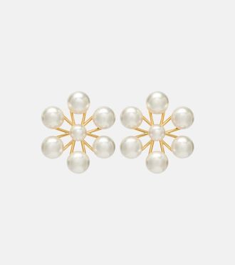 Oscar De La Renta Floral faux pearl earrings