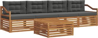 vidaXL Conjunto De Sof&aacute;s De Exterior 5 Uds. Natural Y Antracita Vidaxl