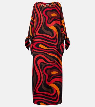 Pucci Caftano Marmo in twill di seta
