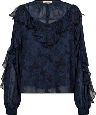 Mos Mosh Blouses & Shirts - Dames - Blouses - Blauw - XL - Overhemden