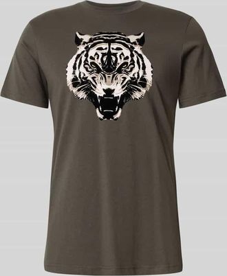 Antony Morato T-Shirt mit Motiv-Print in Oliv, Größe XXL