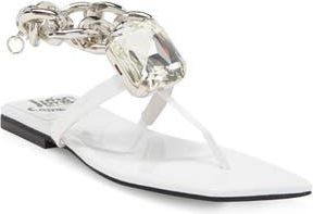 Jeffrey Campbell Ring On It Sandal in White Patent Silver at Nordstrom Rack, Size 6.5