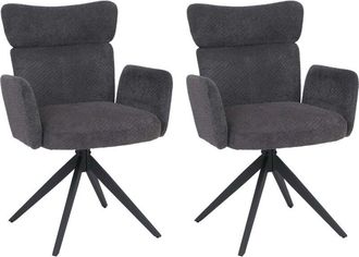 Hhg Juego De 2 Sillas De Comedor Hhg-673, Silla Giratoria Con Retorno Autom&aacute;tico, Tejido Boucl&eacute; 350 G/m&sup2;, &Ouml;ko-tex, Verde, Patas Con Aspecto De Madera