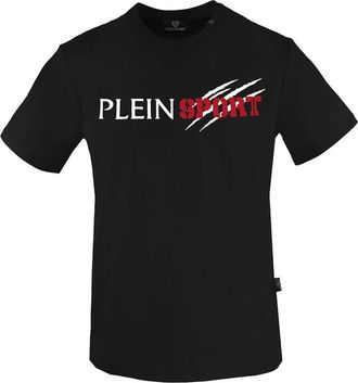 Philipp Plein Mens Plein Sport Scratched Logo Black T-Shirt - Size: 38