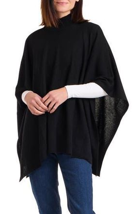 Bruno Magli Turtleneck Wool & Cashmere Poncho in Black at Nordstrom Rack
