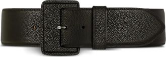 Maison Vaincourt pebbled-texture leather buckle belt - Black