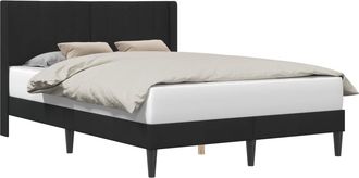 vidaXL Struttura Del Letto Con Testiera Nero 140 X 190 Cm Velluto Vidaxl