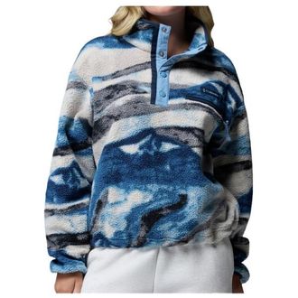 Columbia Helvetia II Printed Cropped Half Snap Fleecepullover f&uuml;r Damen | blau/grau