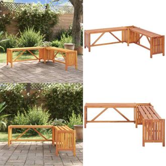 vidaXL Panca Giardino Angolare e Fioriera 117x117x40cm Massello Acacia - Panca angolare - Fioriera da giardino