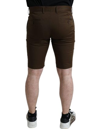 Dolce & Gabbana Brown Cotton Stretch Men Bermuda Shorts Elastane