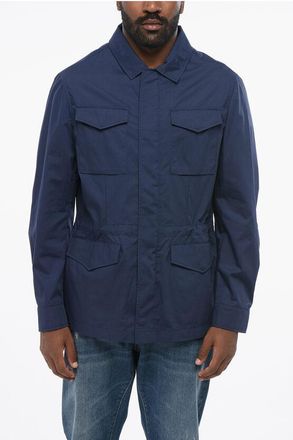 Brunello Cucinelli Cotton Blend Waterproof Overshirt with Drawstring size 46