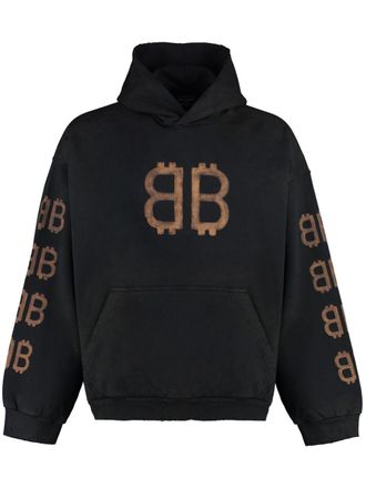 Balenciaga Hoodie met print - Zwart