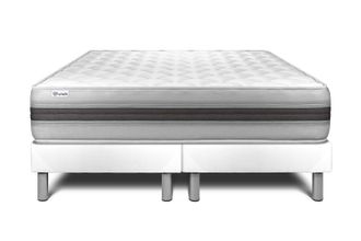 VITALIT Vitalit - Base Tapizada Blanco + Colch&oacute;n Con Espuma Viscoel&aacute;stica 2x100x200
