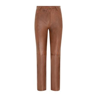 Infinity Leather Dames Tan Lamsleer 501 Biker Jeans - Ankara