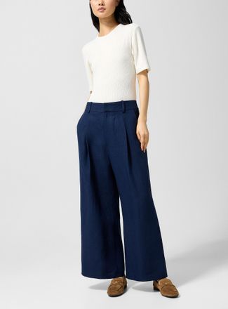 Smythe Womens Pure linen wide-leg pant