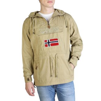 Geographical Norway Geographical Norway Mens Anorak Jacket Stone - Tan Cotton - Size Small