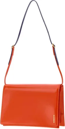 Jil Sander Womens Calf Leather Shoulder Bag Orange