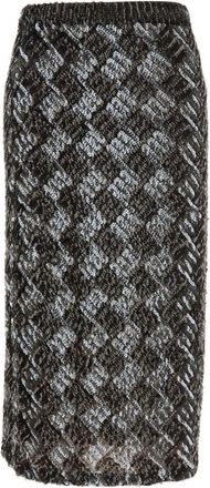 P.A.R.O.S.H. Full Sequin Stretch Rok - Dames - Midirokken - Bruin - XS - Pailletten - Rokken