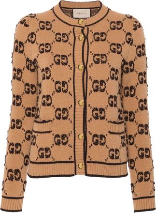 Gucci GG jacquard cardigan - women - Wool - M - Neutrals