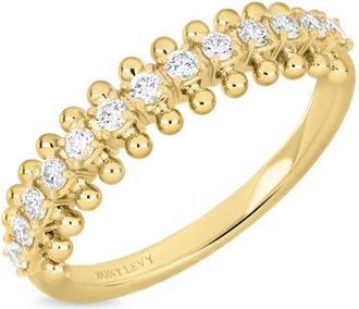 Bony Levy 18K Gold Florentine Natural Diamond Stackable Ring in 18K Yellow Gold at Nordstrom, Size 6.5