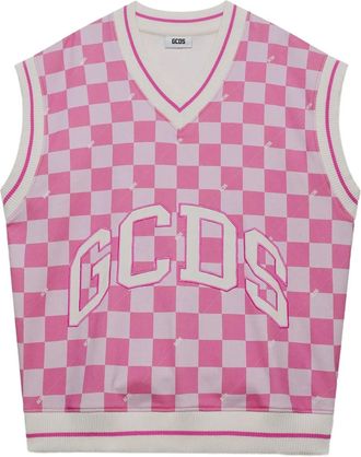 GCDS Geruite spencer - Roze