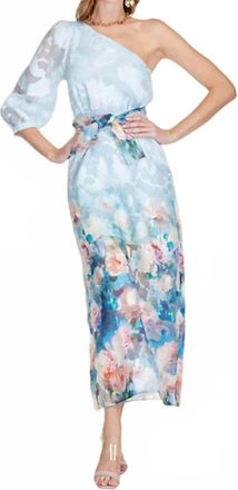 Jade Yoga One Shoulder Column Dress In Paint Gard