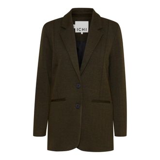 Ichi Ichi - Ihkate Jacquard Oversize Blazer - Dames - Jassen - Groen - Maat: XS