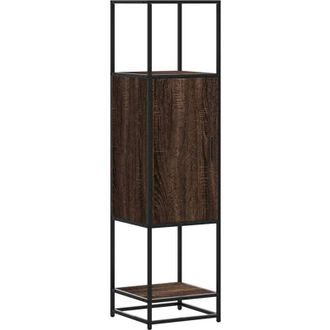 vidaXL Highboard Brown Oak 35.5x35x139 cm Engineered Wood and Metal Vidaxl
