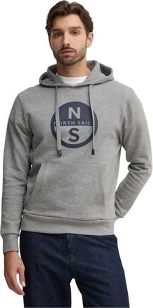 North Sails Hooded Sweatshirt W/Graphic - Heren - Hoodies - Grijs - 2XL - Katoen - Hoodies & sweatvesten