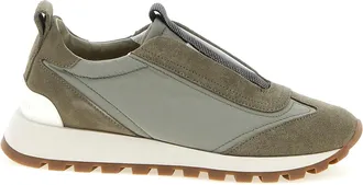 Brunello Cucinelli Bicolor Polyester Athletic Womens Sneakers