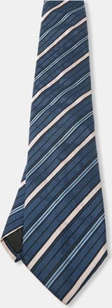 S.T. Dupont S. t. Dupont Blue Diagonal Striped Silk Tie