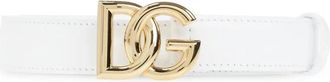 Dolce & Gabbana Logo Belt - Dames - Riemen - Wit - 75 CM - Leer - Accessoires