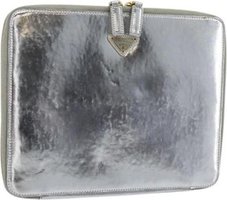 Prada Pre-owned Clutch Bag - Dames - Vintage Clutch - Grijs - ONE Size - Leer - Vintage