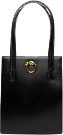 Cartier Pre-owned Tote Bags, female, Black, Size: ONE SIZE Pre-owned Panthere Leather Tote Bag