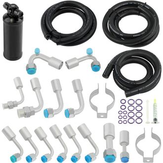 C&A Kit De Manguera De Aire Acondicionado De Longitud Extendida Con Racores Secador