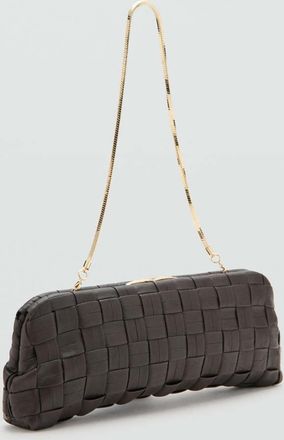 Mango Borsa da mano intrecciata cioccolato - Donna - Taglia unica - MANGO