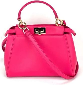 Fendi Tweedehands leren handtassen - Dames - Vintage Handtas - Roze - ONE Size - Leer - Vintage