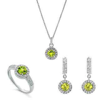 Orphelia Bristol Dames 925 Sterling Zilver Set: Ketting + Oorbellen + Ring - Zilver SET-7579/G