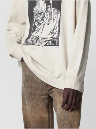 Our Legacy graphic knit sweater dropped shoulders ribbed trims