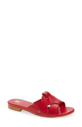 Bruno Magli Andria Woven Slide Sandal in Ruby Leather at Nordstrom Rack, Size 8