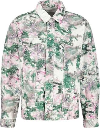 Isabel Marant Long Sleeve Tie and Dye Katoenen Jas - Heren - Casual Overhemden - Groen - S - Katoen - Overhemden